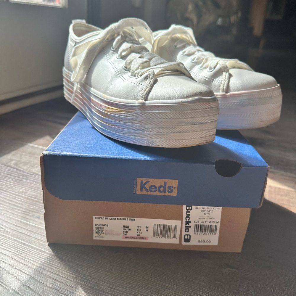 Keds Womens Platform Leather Sneakers